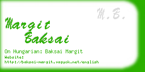 margit baksai business card